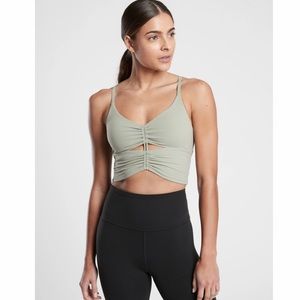Athleta Cinch Longline Bra Sage Medium
